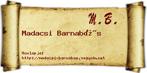 Madacsi Barnabás névjegykártya