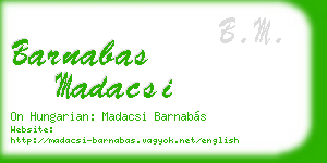 barnabas madacsi business card